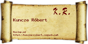 Kuncze Róbert névjegykártya