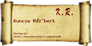 Kuncze Róbert névjegykártya